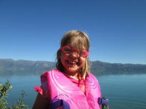 Our little goofball getting ready to swim in freezing Kluane Lake. 