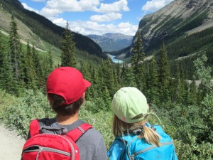 The kids thought Lake Louise looked far away-it did! 