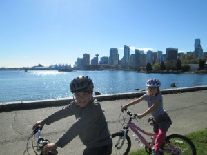 Biking around Stanley Park