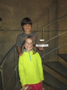 164 stairs to the top!  Kids could not wait to fly their planes.