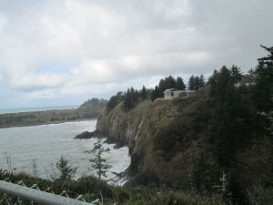 View of Interpretive Center from Cape Disappointment Lighthouse