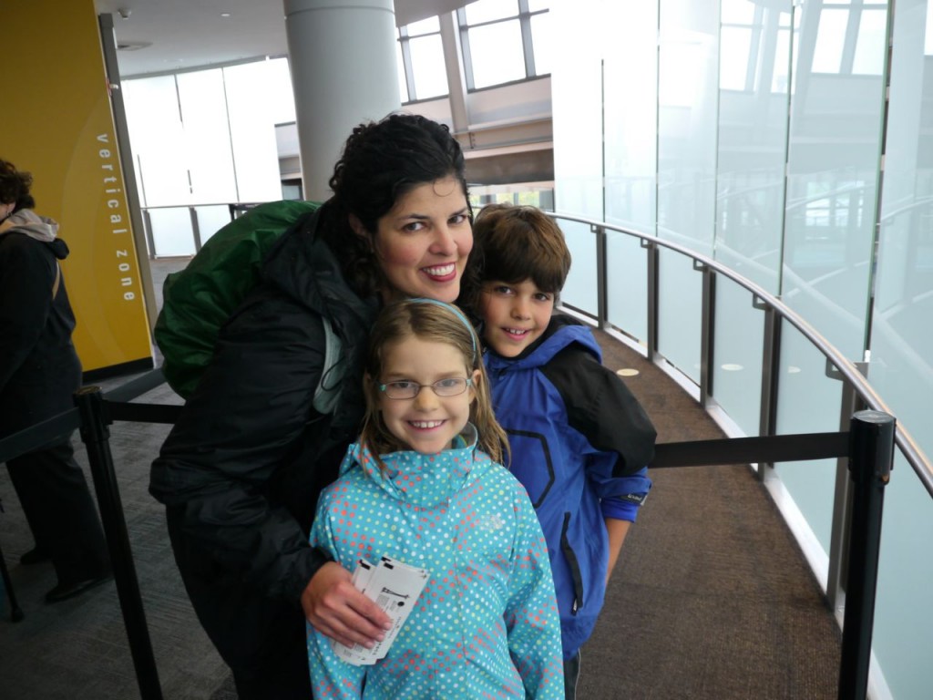 Mixed levels of excitement as we wait for the Space Needle elevator ride.  It was raining in the elevator!