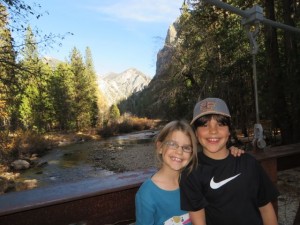 Crossing the river on the Zumwalt Meadows hike. 