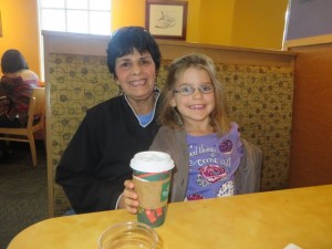 Nana took us out to lunch and I got a Caramel Latte-my favorite! 