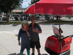 It was Hot!  Time for fresa(strawberry) Popsicles. 