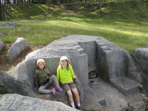 There are many of the "cutout seats" around here.  The girls enjoying the energy! 