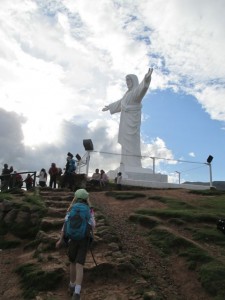 Christo Blanco, similar to statue in Rio, but much smaller. It was built by a group of Christian Palestinians who had sought refuge in Cusco.  It was given to Cusco as gift in 1945 before they went home .