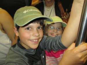 Riding the crowded subway