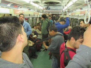 A little guitar playing on our subway ride.  